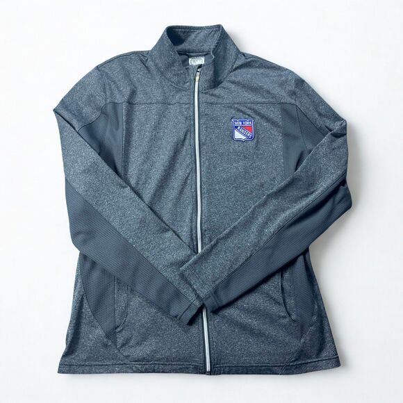 Jackets & Blazers - Levelwear Jacket Womens XL New York Rangers Full Zip NHL Gray Sleeve Pocket